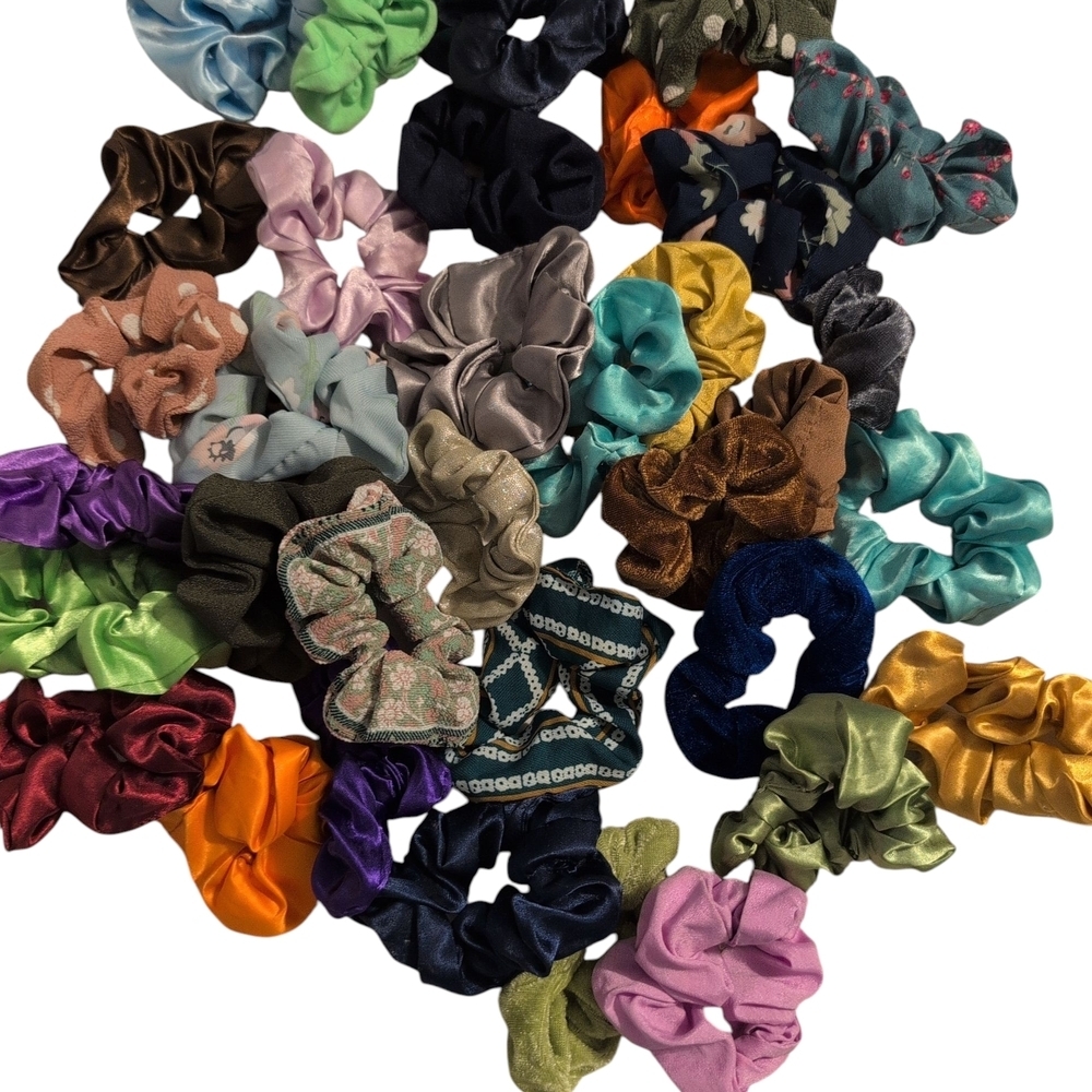 2/$20 34pc Assorted Colorful Scrunchies Set